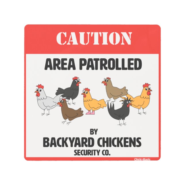 Impresión En Metal Backyard Chickens Security Company (Anverso)