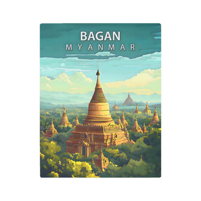 Impresión En Metal Bagan, Myanmar: Un tapiz eterno (Anverso)