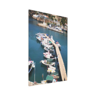 Impresión En Metal Bahía con barcos de crucero en el casco antiguo de