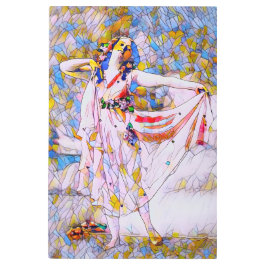 Impresión En Metal Bailarina de vidrio manchado con vestido flojo