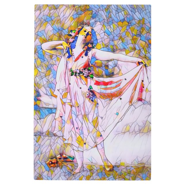 Impresión En Metal Bailarina de vidrio manchado con vestido flojo (Anverso)