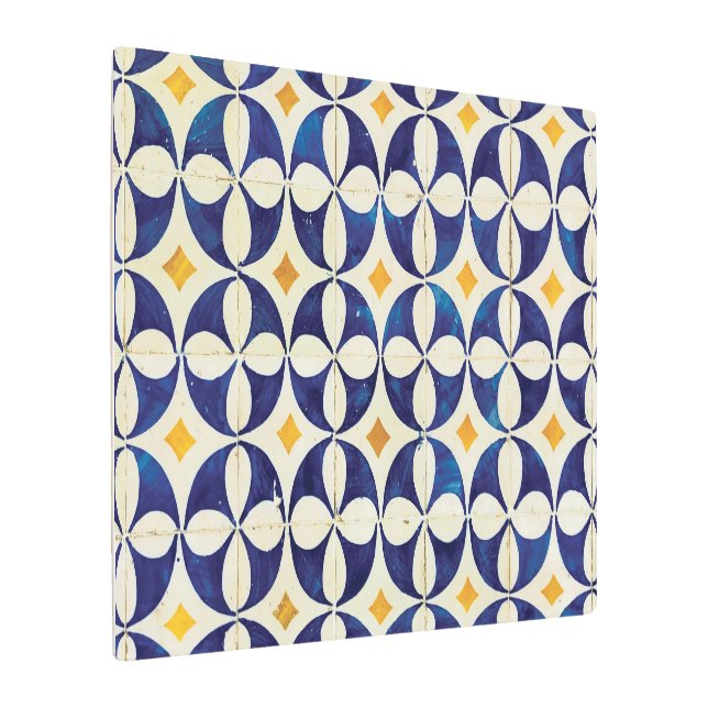 Impresión En Metal Baldosas portuguesas - Diseño del patrón Azulejo (Angulado)