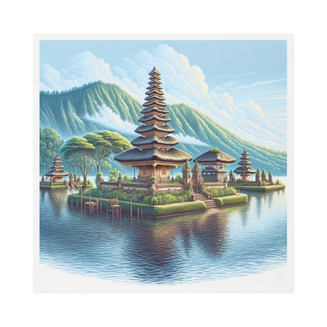 Impresión En Metal Bali, Indonesia - Templo Pura Ulun Danu (Anverso)