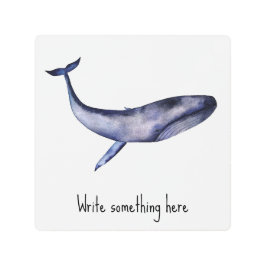 Impresión En Metal Ballena azul acuarela