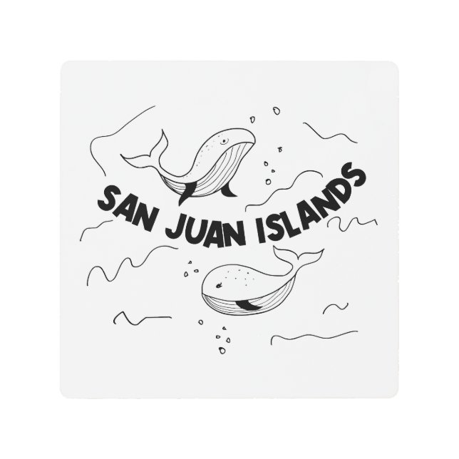 Impresión En Metal Ballenas de las Islas San Juan (Anverso)