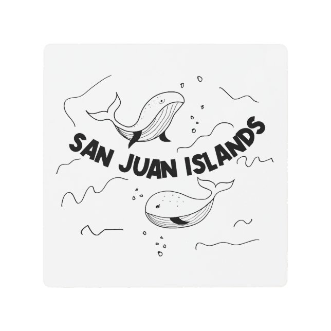 Impresión En Metal Ballenas de las Islas San Juan (Anverso)