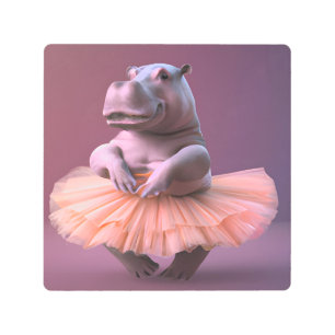Impresión En Metal Ballerina Hippo