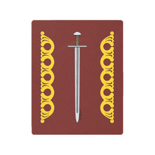 Impresión En Metal Bandas decorativas y espadas medievales normandas