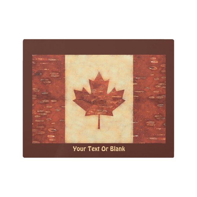 Impresión En Metal Bandera Canadiense En El Interior De La Baraja De  (Anverso)