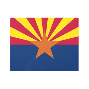 Impresión En Metal Bandera de Arizona: Poniendo a Star Sun, el Estado