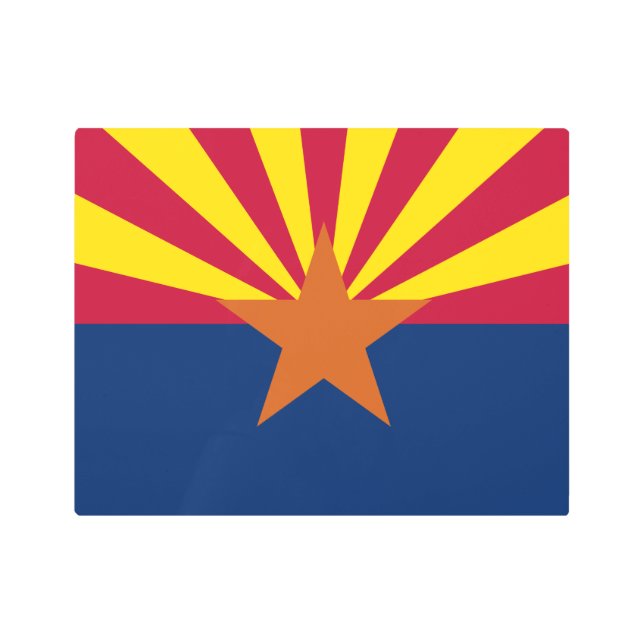 Impresión En Metal Bandera de Arizona: Poniendo a Star Sun, el Estado (Anverso)