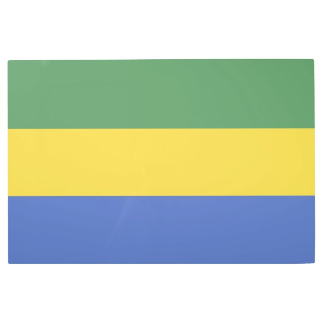 Impresión En Metal Bandera de Gabón (Anverso)