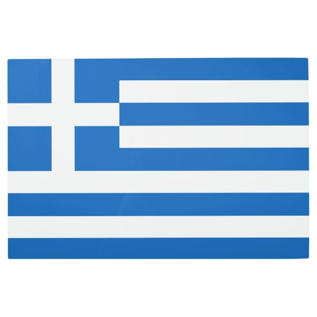 Impresión En Metal Bandera de Grecia (Anverso)