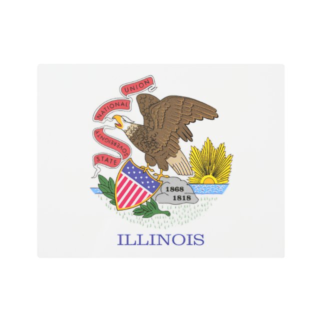 Impresión En Metal Bandera de Illinois (Anverso)