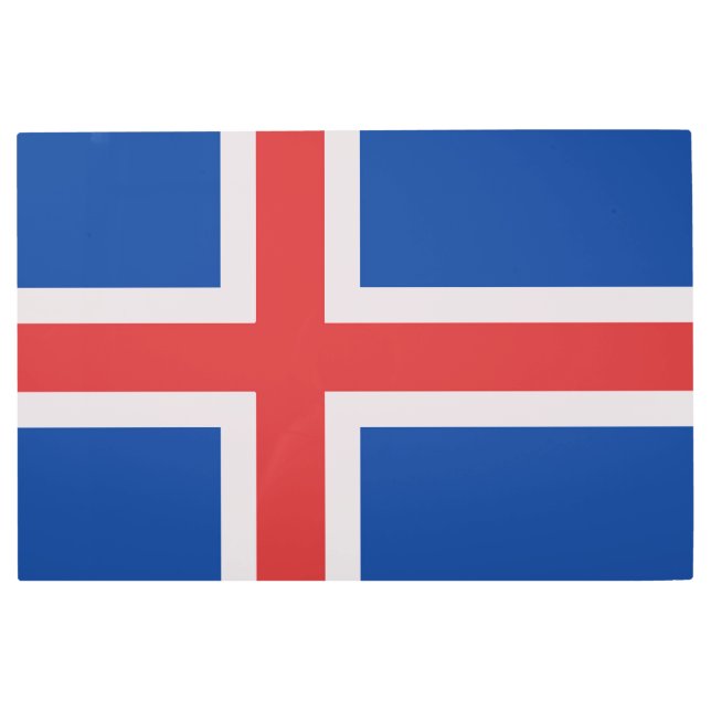 Impresión En Metal Bandera de Islandia (Anverso)