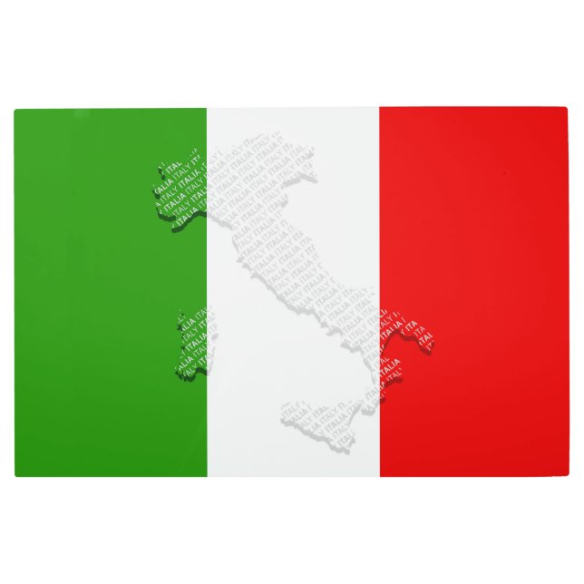 Impresión En Metal Bandera de Italia (Anverso)