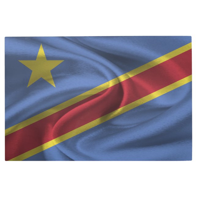 Impresión En Metal Bandera de la República Democrática del Congo (Anverso)