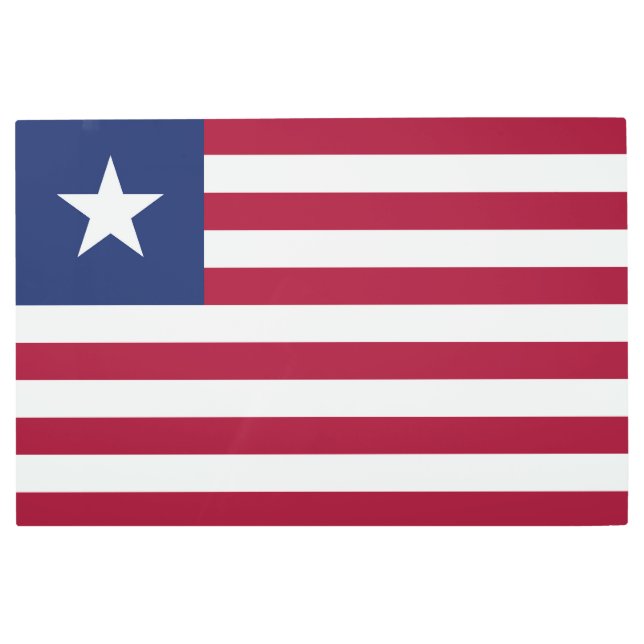 Impresión En Metal Bandera de Liberia (Anverso)