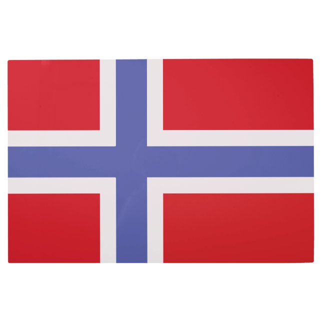 Impresión En Metal Bandera de Noruega (Anverso)