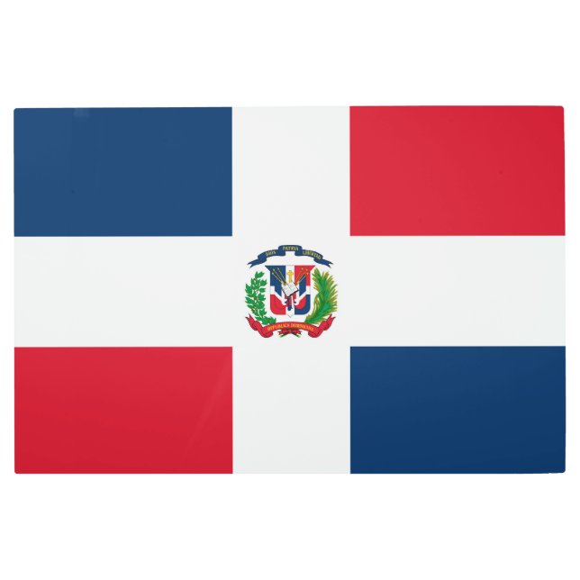 Impresión En Metal Bandera de República Dominicana (Anverso)