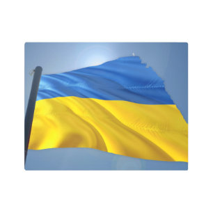 Impresión En Metal Bandera de Ucrania - Guerra, política, sufrimiento