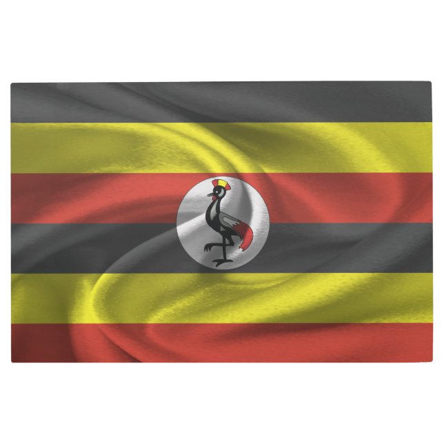 Impresión En Metal Bandera de Uganda (Anverso)