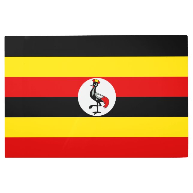 Impresión En Metal Bandera de Uganda (Anverso)