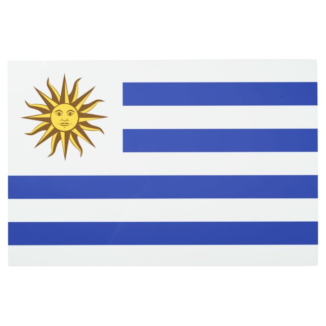 Impresión En Metal Bandera de Uruguay (Anverso)