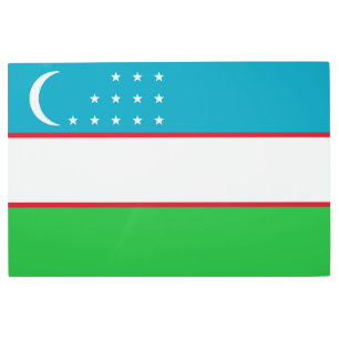 Impresión En Metal Bandera de Uzbekistán