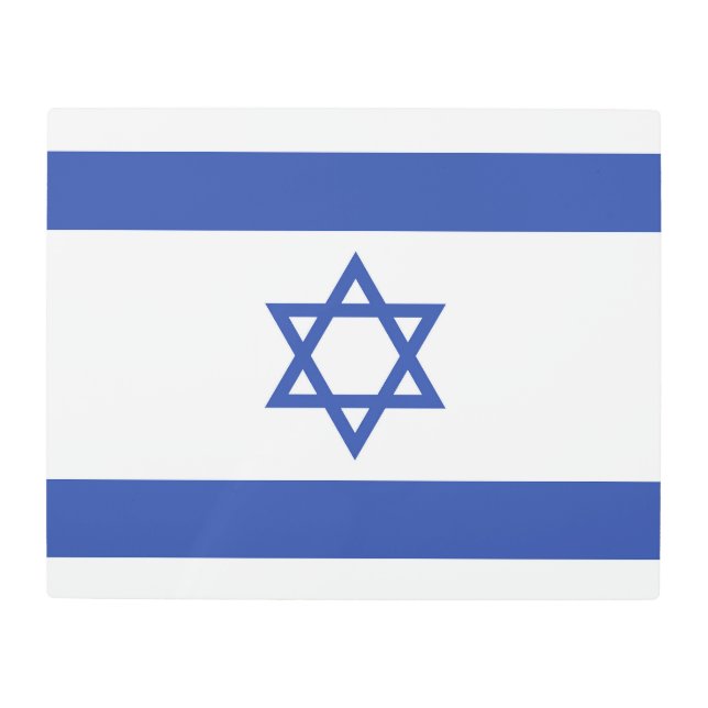 Impresión En Metal Bandera del Estado de Israel, Estrella de David Ju (Anverso)