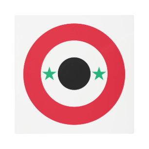Impresión En Metal Bandera del país de Siria símbolo de redondeo naci