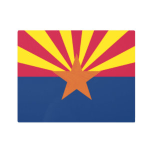 Impresión En Metal Bandera Estatal de Arizona