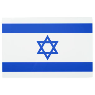 Impresión En Metal Bandera israelí azul y blanco moderno patriótico