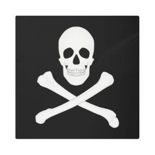 Impresión En Metal Bandera pirata (cráneo y cruz) (Jolly Roger)