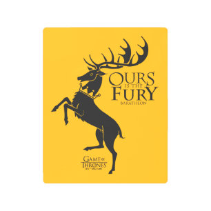Impresión En Metal Baratheon Sigil - la nuestra es la furia