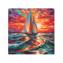 Barco de vela que desliza un mar ondulado