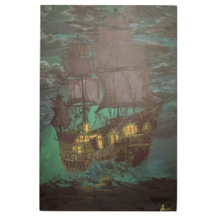 Impresión En Metal barco fantasma, holandés volante, golero