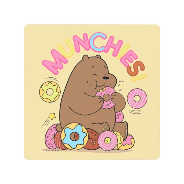 Impresión En Metal ¡Bare Bears - Grizz Donut Munchies! (Anverso)
