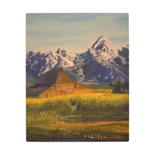 Impresión En Metal Barn en el Gran Tetón, por Gary Poling