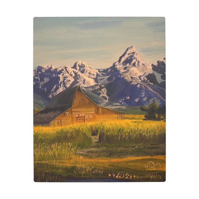 Impresión En Metal Barn en el Gran Tetón, por Gary Poling (Anverso)