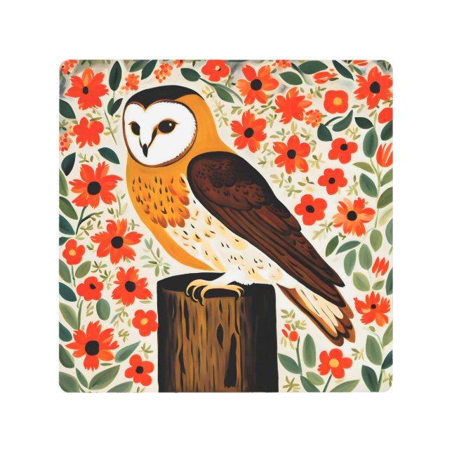 Impresión En Metal Barn Owl (Anverso)