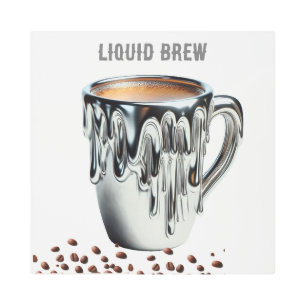 Impresión En Metal Barra de café con fundición de líquido