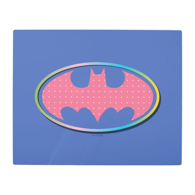 Impresión En Metal Batman | Logotipo de Punto de Polka Rosa (Anverso)