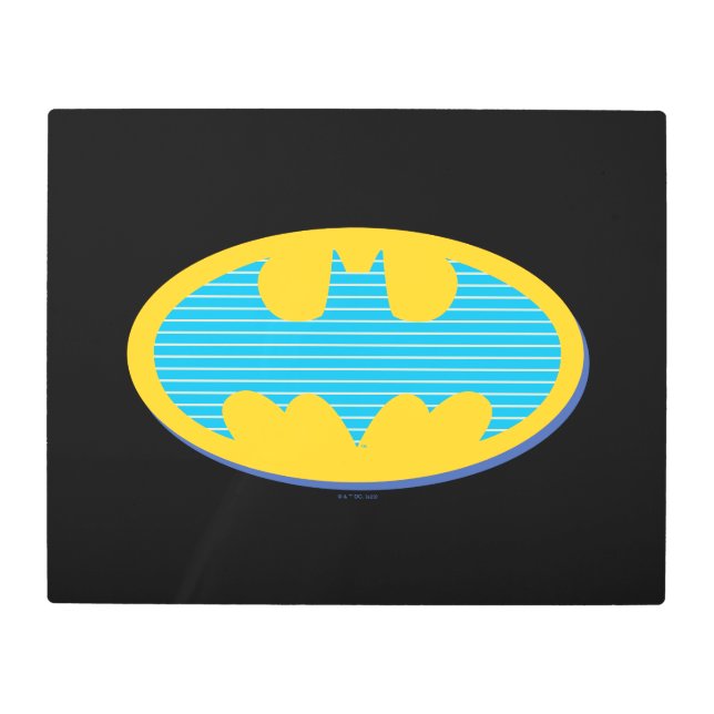 Impresión En Metal Batman | Símbolo de franjas cian (Anverso)