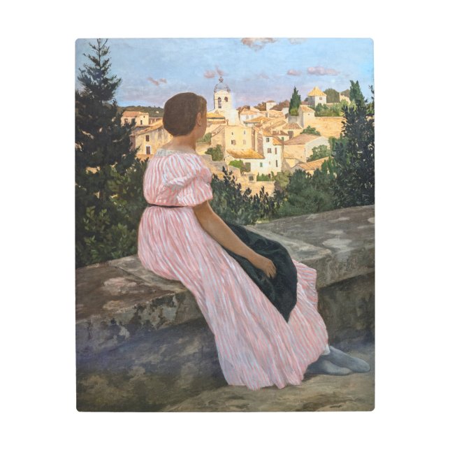 Impresión En Metal Bazille Frederic - El Vestido Rosa (Anverso)
