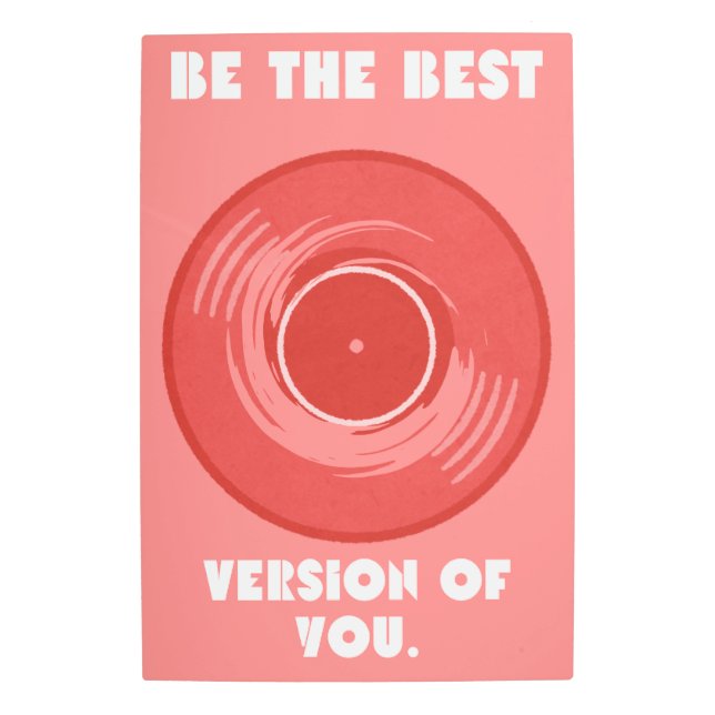 Impresión En Metal Be the Best Version of You – Minimalist Retro Red  (Anverso)