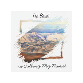 Impresión En Metal Beach Waves Blue Personalize