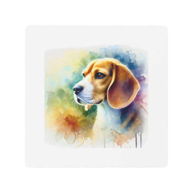 Impresión En Metal Beagle Harrier Dog 010824AREF102 - Watercolor (Anverso)
