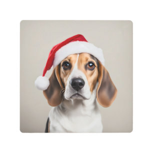 Impresión En Metal Beagle Navidades