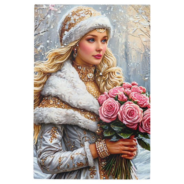 Impresión En Metal Beautiful Snow Maiden (Anverso)